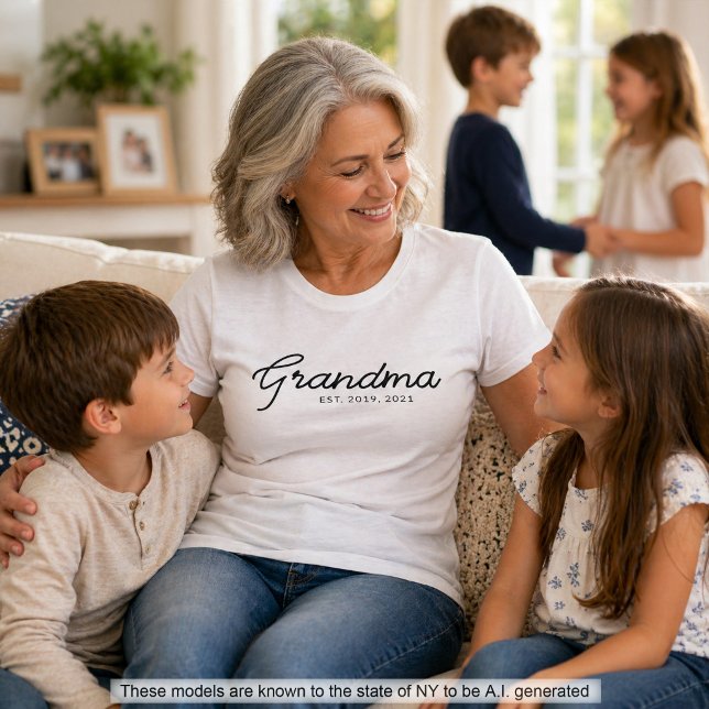 Black Script Grandma Established T-Shirt (Creator Uploaded)