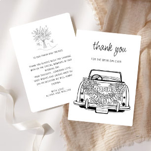 Black Script Handdrawn Simple Wedding Vow Renewal  Thank You Card