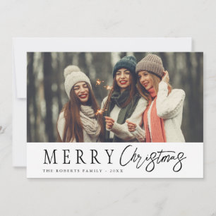 black script happy christmas holiday card