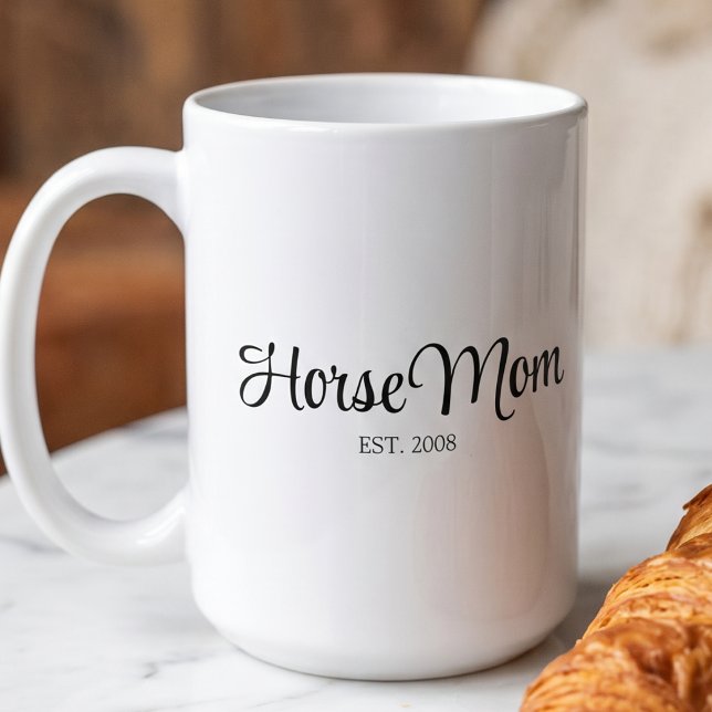 Black Script Horse Mum Established  Coffee Mug (Creator Uploaded)