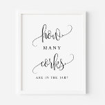 Black Script How Many Corks Are In The Jar Poster<br><div class="desc">How many corks are in the jar? Add a fun game to your event with this customisable party sign. It features a black script and simple typography. This kisses sign is perfect for baby showers,  bridal showers,  wedding showers,  and other events.</div>