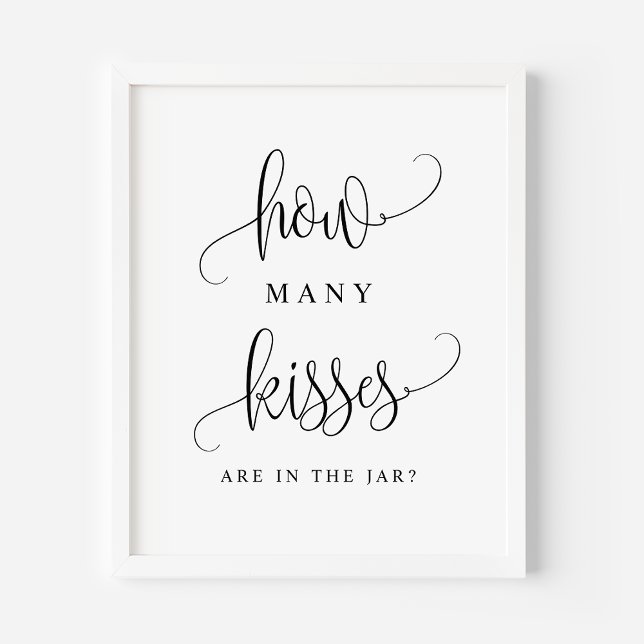 Black Script How Many Kisses Are In The Jar Poster (Creator Uploaded)