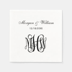 Black Script Monogram DIY BG Napkin