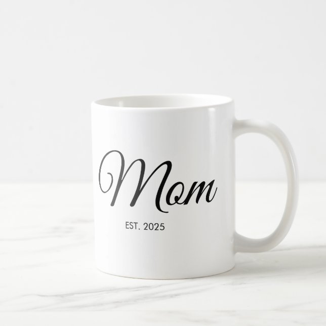 Black Script Mum Established New Mum Gift Coffee Mug (Right)