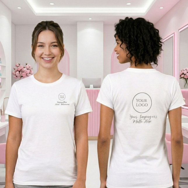 Black Script Nail Tech Employee Name Logo Saying  T-Shirt (Creator Uploaded)
