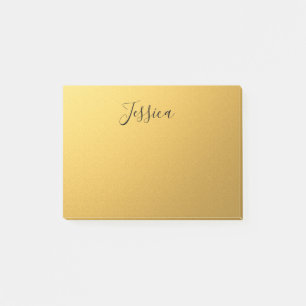 Black Script name on gold background Post-it Notes