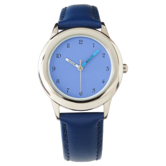 Black Script Numbers on Blue wacnt Watch (Front)