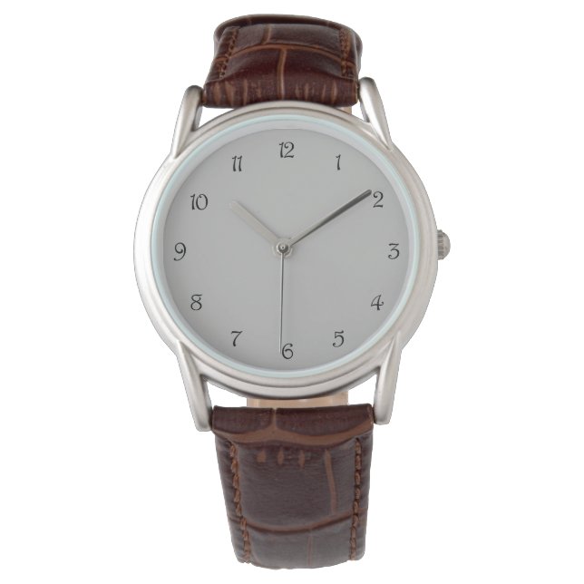 Black Script Numbers on Grey wacnt Watch (Front)