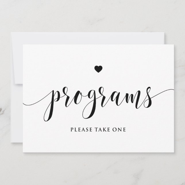 Black Script Programs Please Take One Sign (Front)