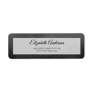 Black Script Return Address Label