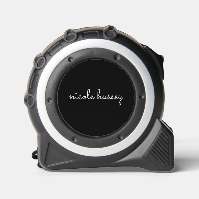 Black Script | Stylish Monogram Modern 1 (Front)