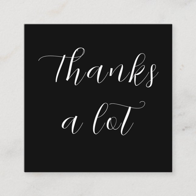 Black Script Thank You Biz Pro Note Card (Front)