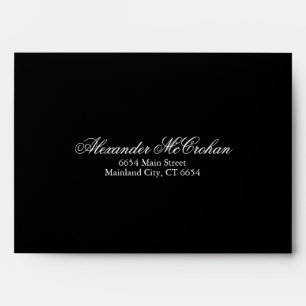 Black Script Typography Return Address Mailing Envelope