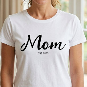 Black Script Year Established Mum T-Shirt