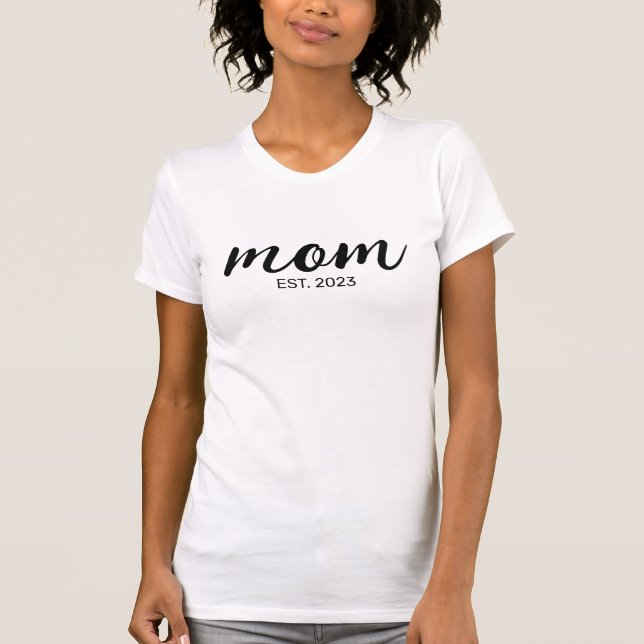 Black Script Year Established Mum T-Shirt (Front)
