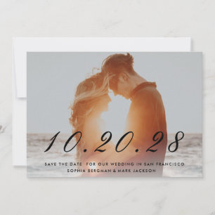 Black Scripted Wedding Date Save The Date