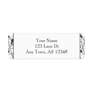Black Scroll Border Return Address Label
