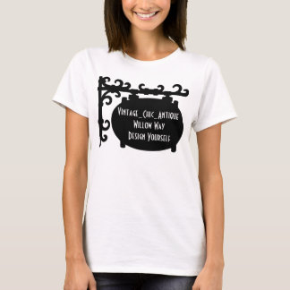 Black Scroll Sign Silhouette Advertising T Shirt