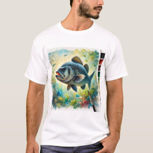 Black sea bass 141024AREF118 - Watercolor T-Shirt