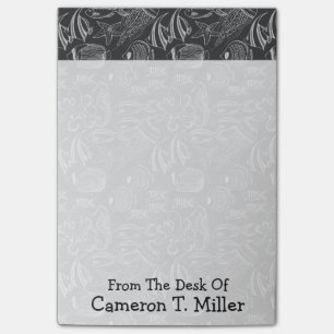 Black Sea Pattern Add Your Name Post-it Notes