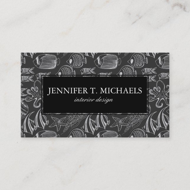 Black Sea Pattern Business Card (Front)