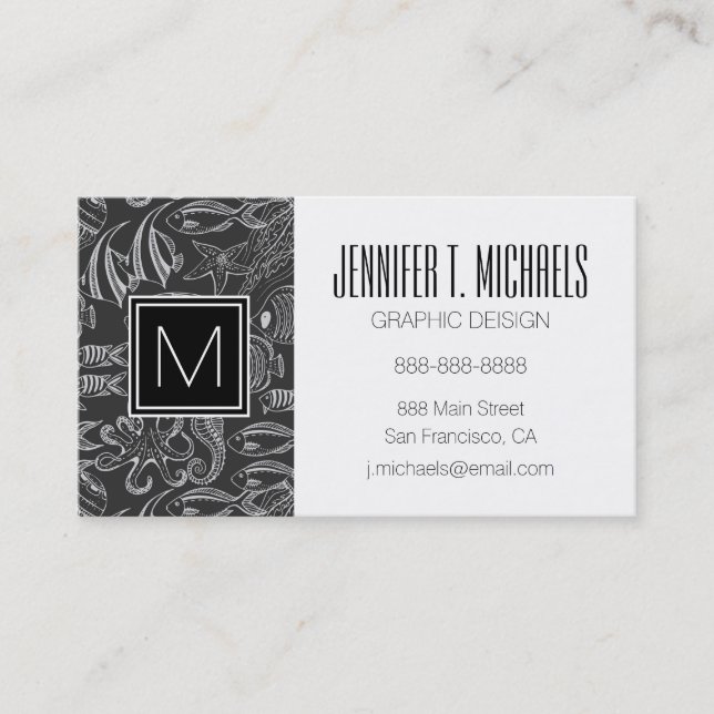 Black Sea Pattern Business Card (Front)