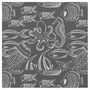 Black Sea Pattern Fabric