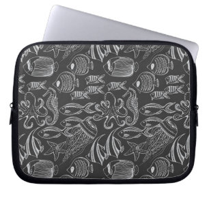 Black Sea Pattern Laptop Sleeve