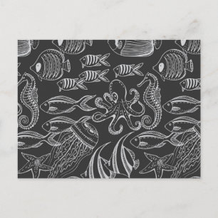 Black Sea Pattern Postcard