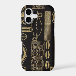 Black Sea Shell Mud Cloth iPhone Case