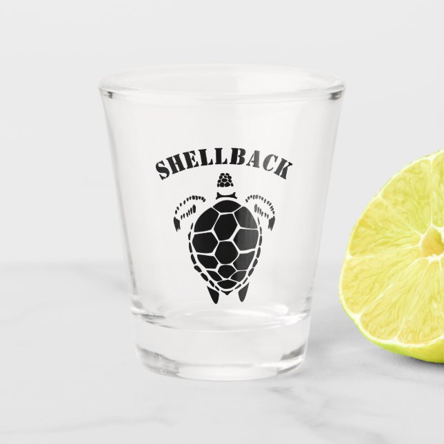 Black Sea Tortoise Shellback Shot Glass (Front)