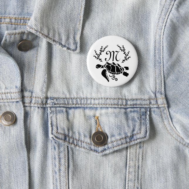 Black Sea Turtle Silhouette Side View 6 Cm Round Badge (In Situ)