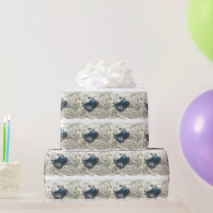 Black Seashell Wrapping Paper
