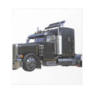 Black Semi Tractor Trailer Truck Notepad