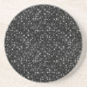 black sequin effect sandstone drink coasters