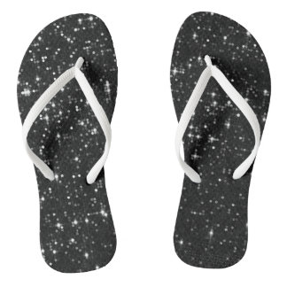 Black Sequin Effect Thongs