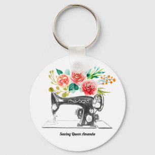 Black Sewing Machine Vintage Tailor Key Ring