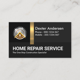 Black Shades Gold Stripe Building Layers Business Card