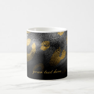 Black Shadows & Leopard Print Exotic Chic Coffee Mug