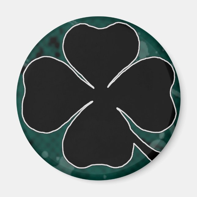 Black Shamrock Magnet (Front)