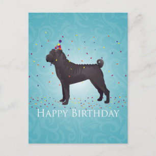 Black Shar Pei Birthday Design Postcard