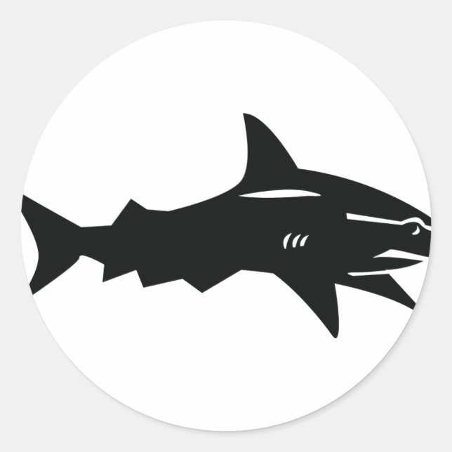 black shark classic round sticker (Front)