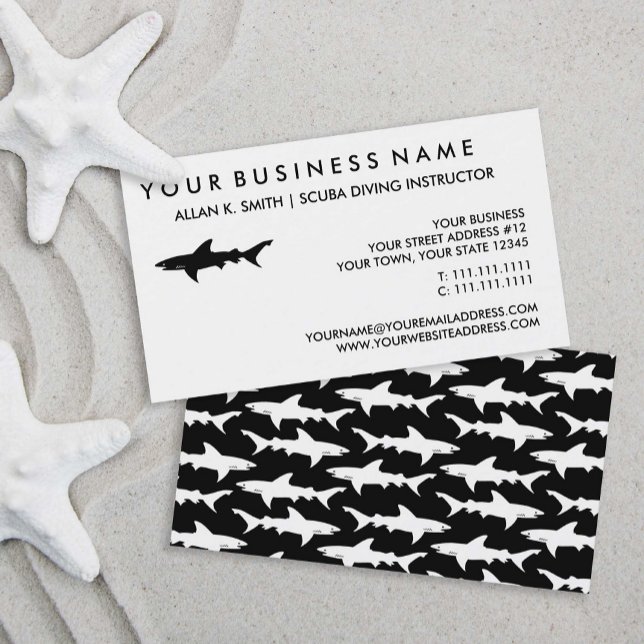 Black Shark Elegant Scuba Diving / Boat Charter Business Card (Creator Uploaded)