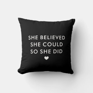 Black She Believed She Could So She Did Pillow