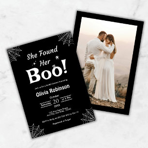 Black She Found Her Boo Halloween Bridal Shower Invitation