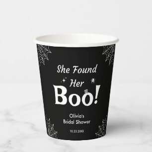 Black She Found Her Boo Halloween Bridal Shower  Paper Cups
