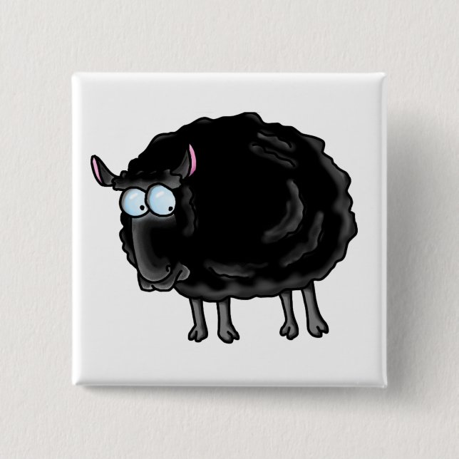 Black sheep 15 cm square badge (Front)