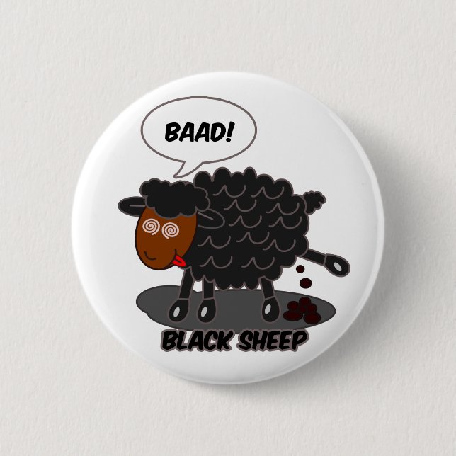 Black sheep 6 cm round badge (Front)