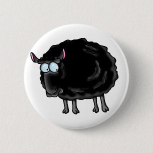 Black sheep 6 cm round badge