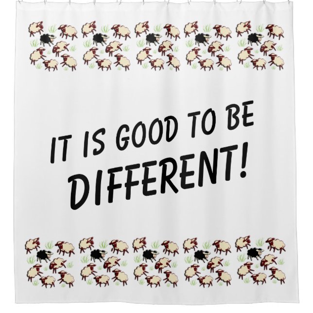Black Sheep and other + your backgr. & ideas Shower Curtain (Front)